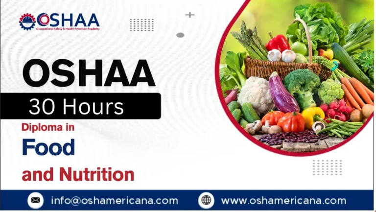 OSHAA 30-Hours Professional Diploma in Food and Nutrition