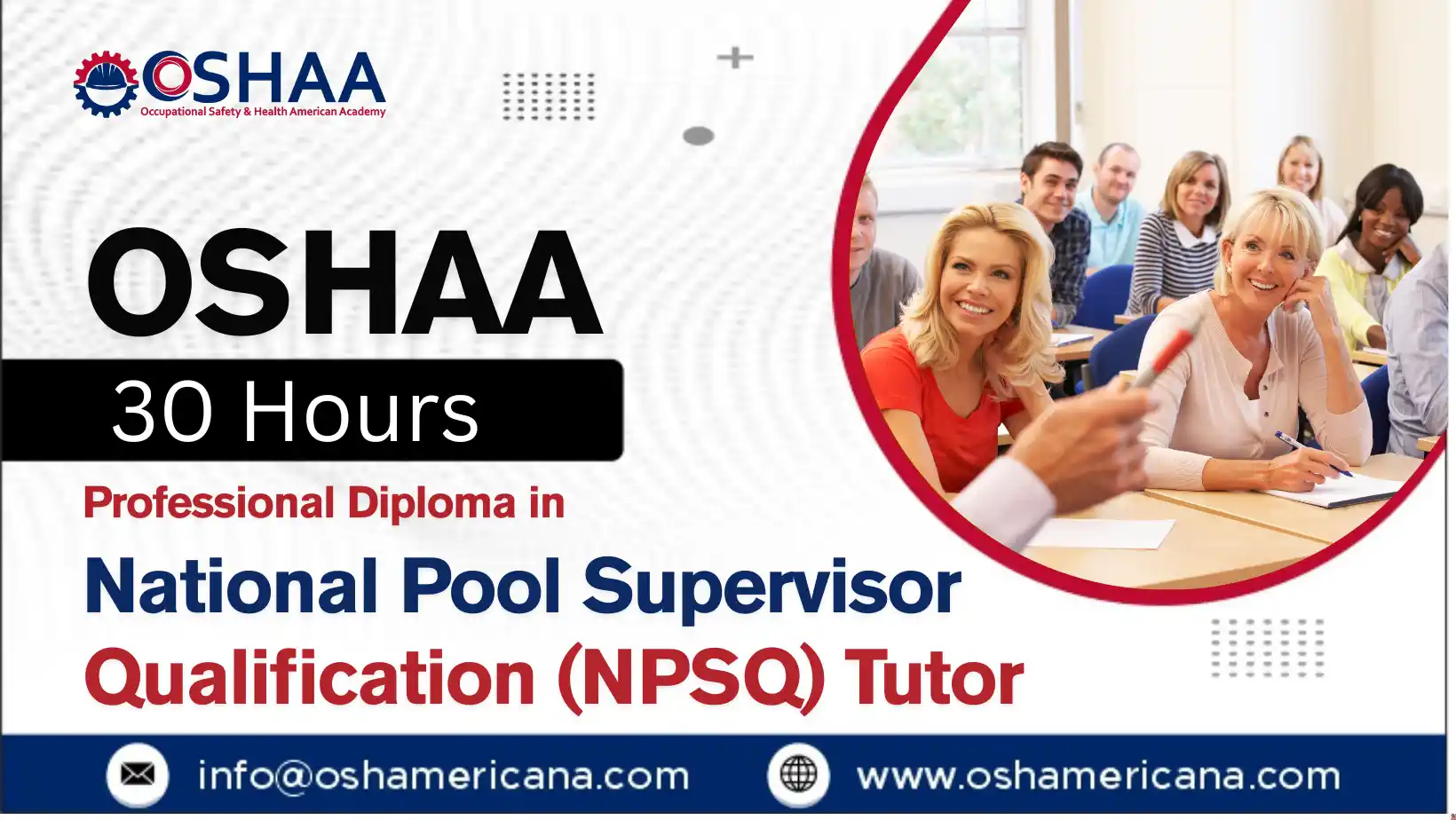 OSHAA 30-Hours Professional Diploma in National Pool Supervisor Qualification (NPSQ) Tutor